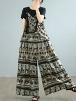 Trendy Printed Loose Overalls Jumpsuit for Women | Eva Trends