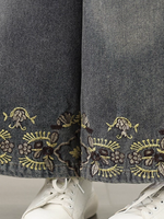 Women's Spring and Autumn Embroidered Printed Bottom