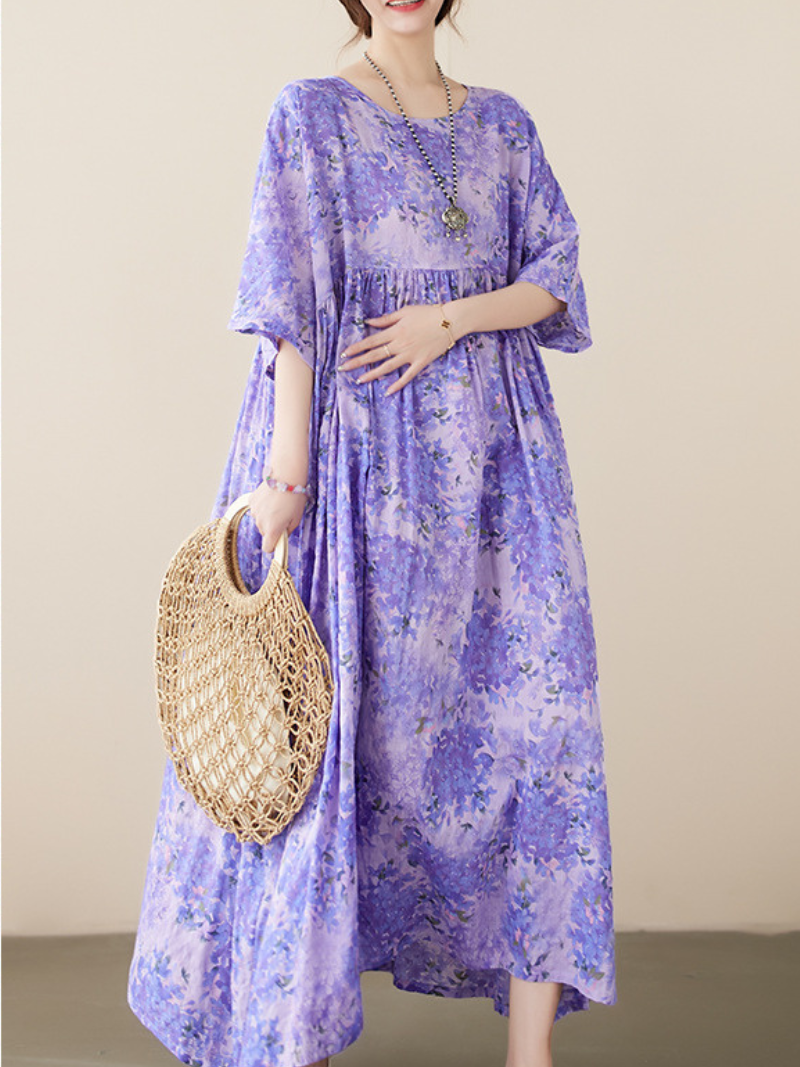 Women's Round Neck Smock Dress