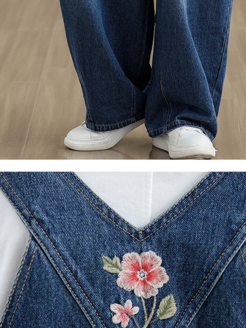 Salopettes à fleurs brodées élégantes pour femmes