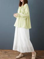 Cotton-Linen Peasant Blouse with Ruffled Cuffs for Effortless Summer Style
