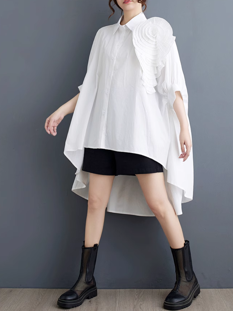 Fleur de fleur d'été élégante manche en vrac