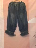 Women’s Classic Summer Denim Casual Loose Pleated Bottom