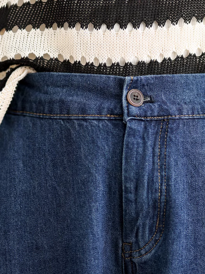 Damen Retro Lockere Lässige Hose mit weitem Bein