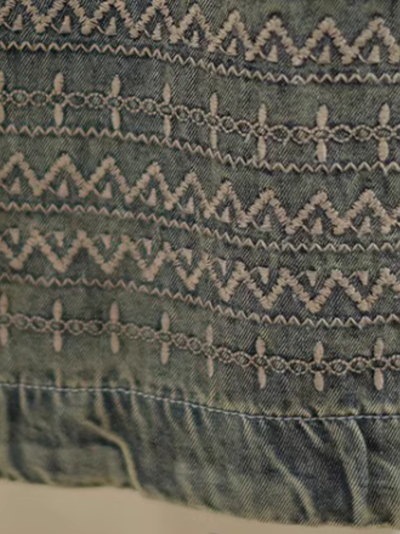 Bottom bordado bordado recto de cintura alta de mujeres retro femeninas