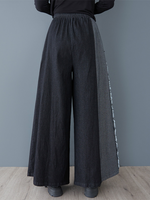 Women's Everyday Wear Elastic High-Waist Wide-Leg Bottom