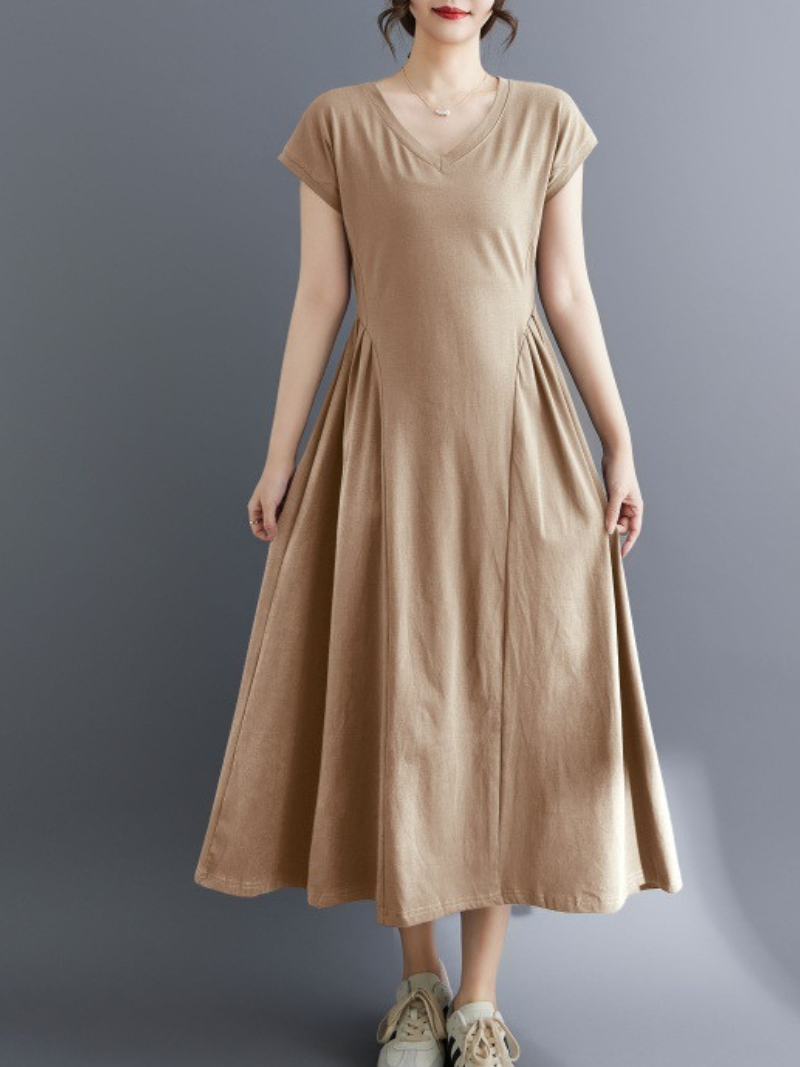 Everyday Confidence Midi Dress — Soft Cotton Blend, Beautifully Flattering Silhouett