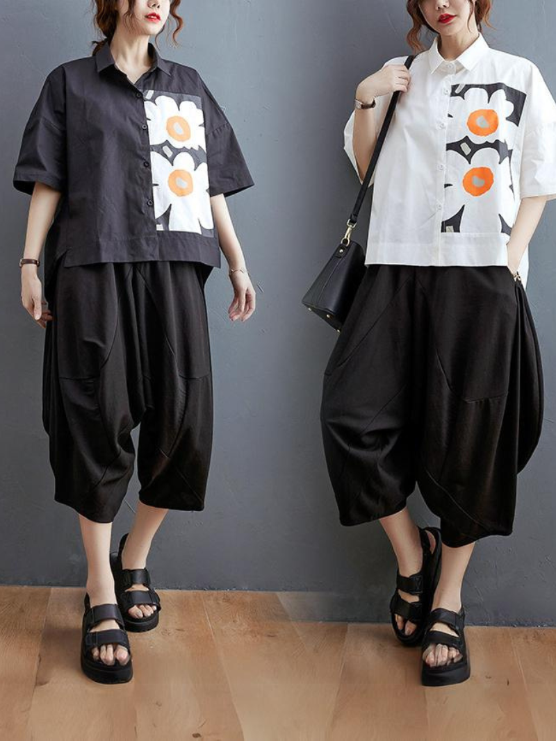 Chemise à imprimé florale à la mode et réconfort