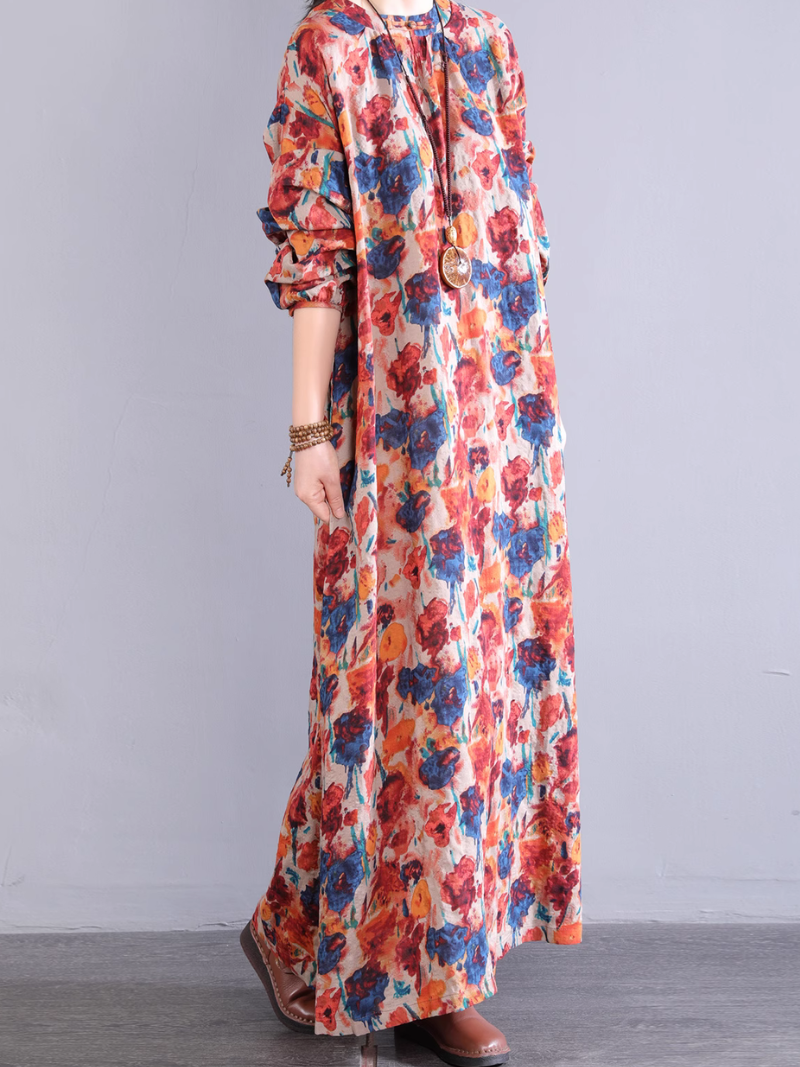 Robe d'été légère à fleurs pour femmes, coupe trapèze 