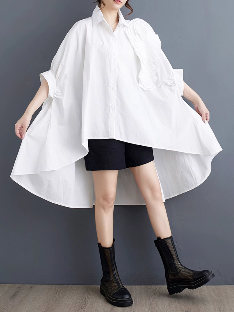 Fleur de fleur d'été élégante manche en vrac