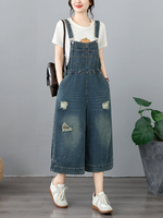 Confidence-Boosting Weekend Denim Overalls with Wide-Leg Crop and Effortless Fit