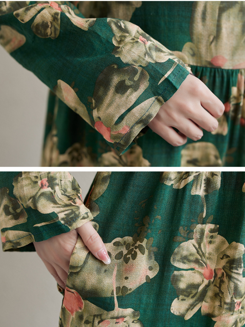 Women's Loong Sleeves Smock Dress