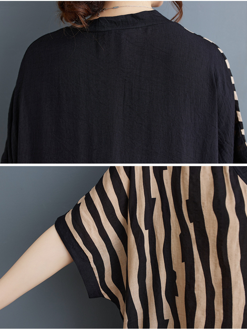 Front boutonnée d'été pour femmes grandes poches Kaftan robe