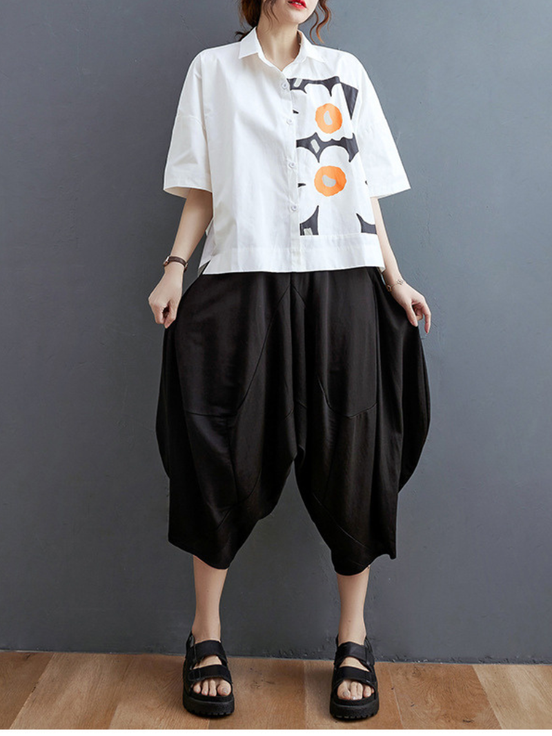 Chemise à imprimé florale à la mode et réconfort