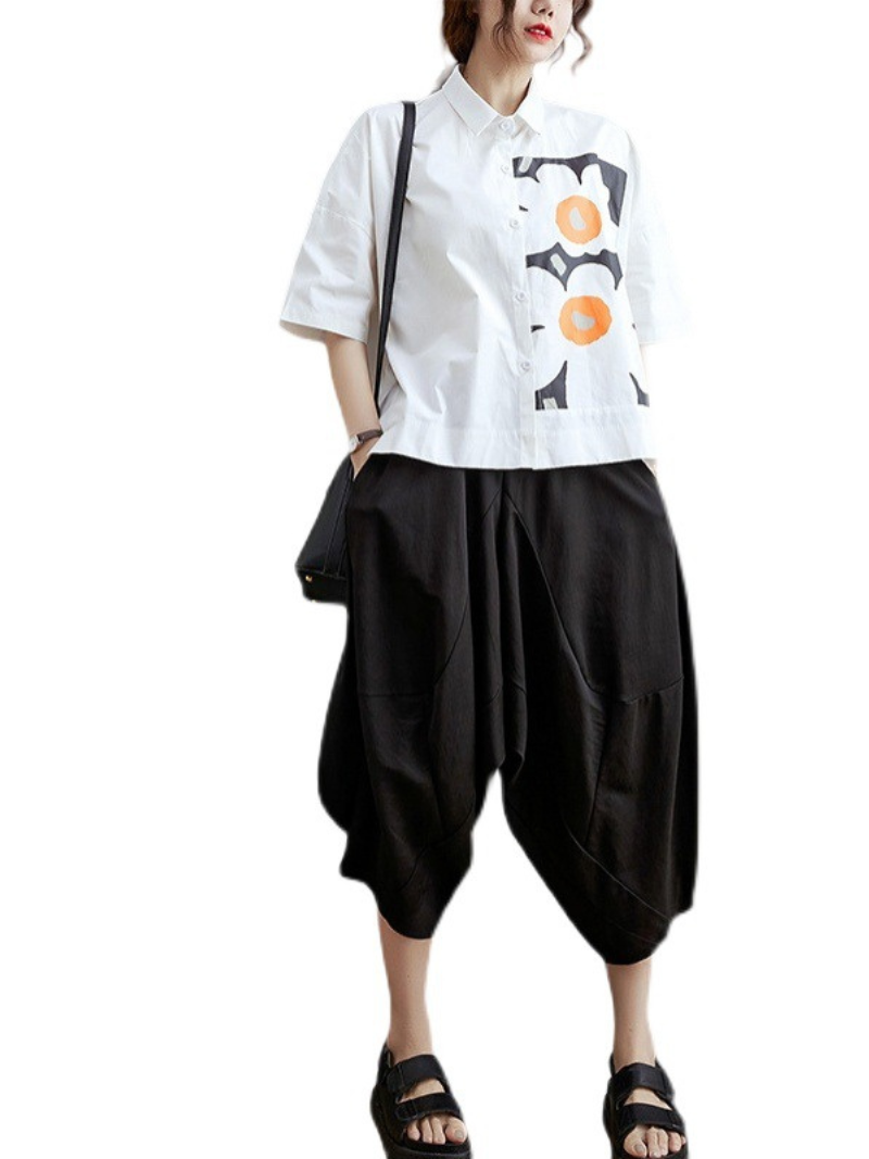 Chemise à imprimé florale à la mode et réconfort