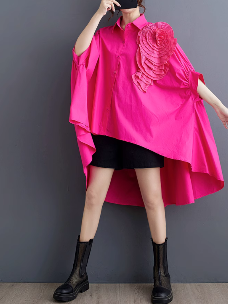 Fleur de fleur d'été élégante manche en vrac