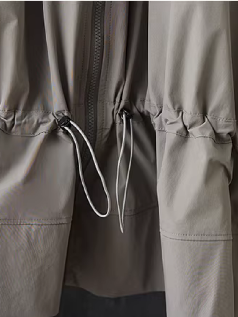 Sculptural Drawcord Maxi Skirt with Elastic Waist, Flowing Polyester Elegance