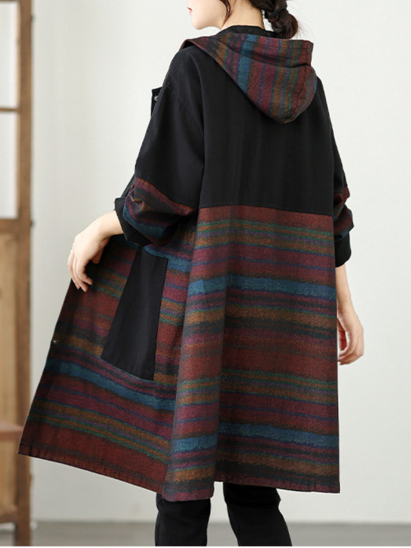 Vintage Floral Long Jacket – Loose Fit, Casual Chic Outerwear