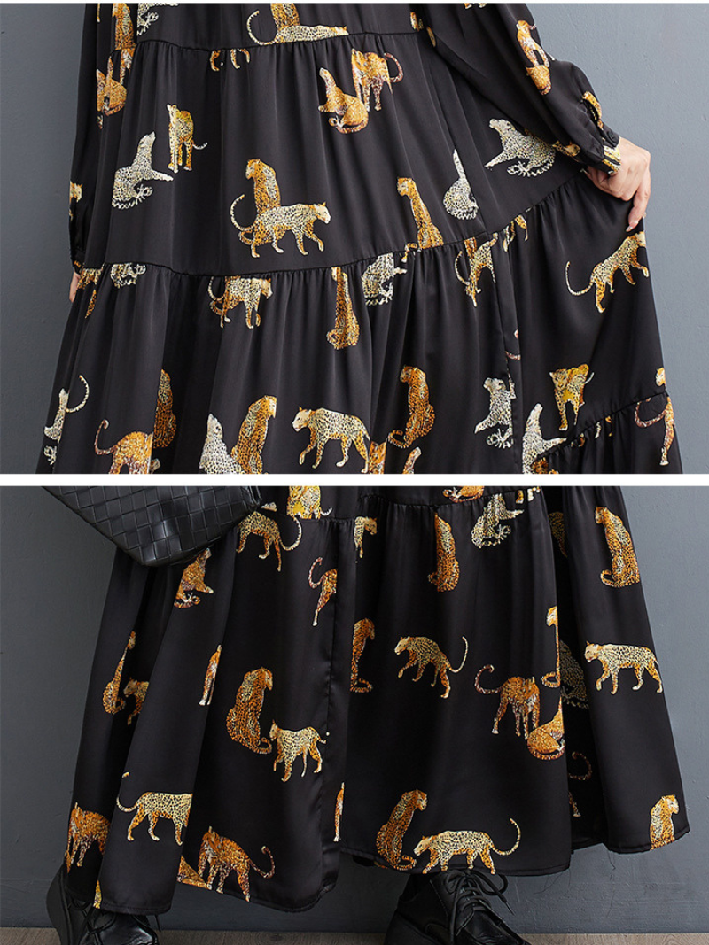 Women's Tiger Printed A-Line Dress