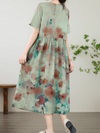 Women's Stylish and Versatile  Printed Mid-Length Loose A-Line Dress