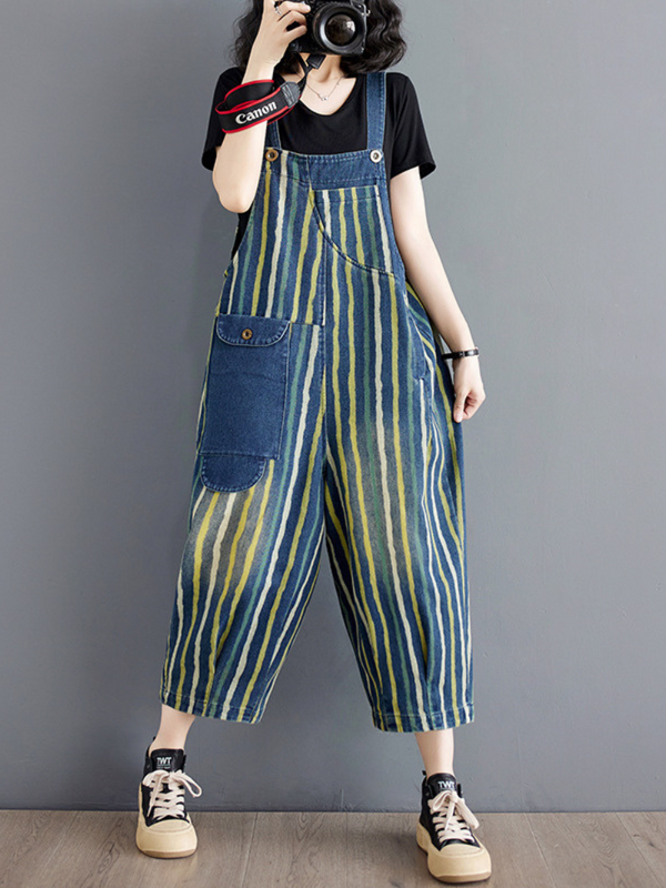 Damen Sommer Latzhose, bequem, cool, lockere Passform