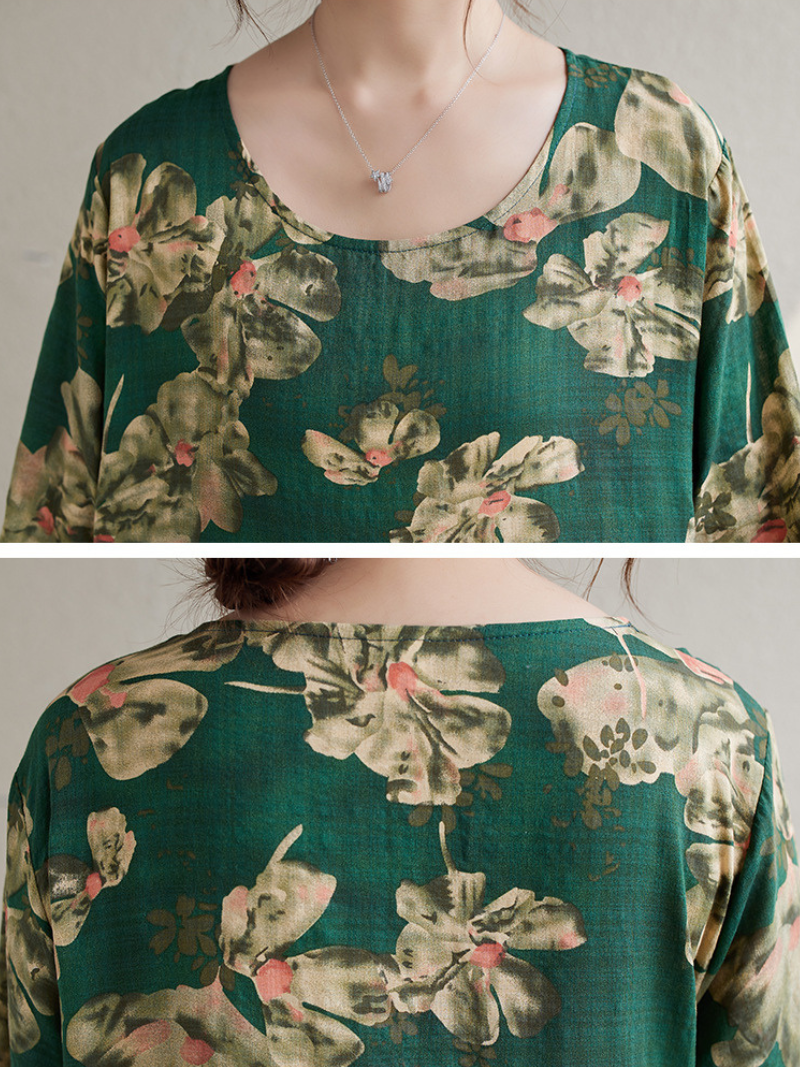 Women's Round Neck Smock Dress