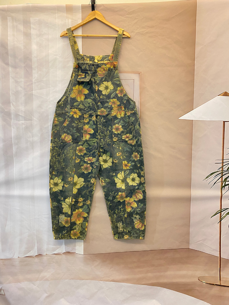 Sauter pour la joie Floral Salopets Dungaree