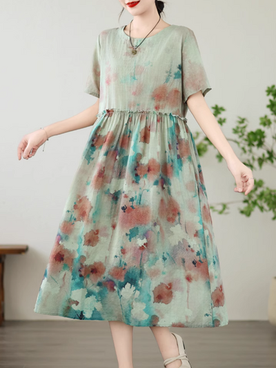 lady dress cotton; women vintage long dress