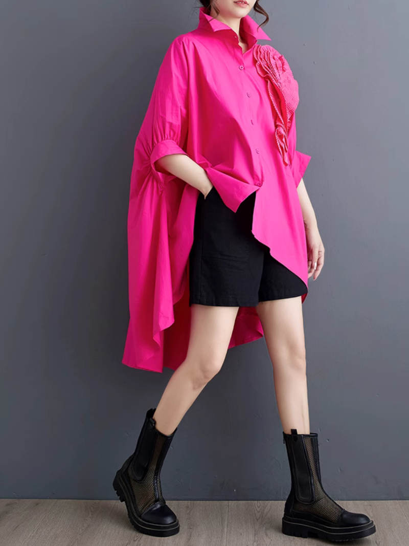 Fleur de fleur d'été élégante manche en vrac