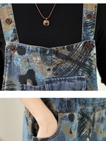 adjustable strap overall dress for women