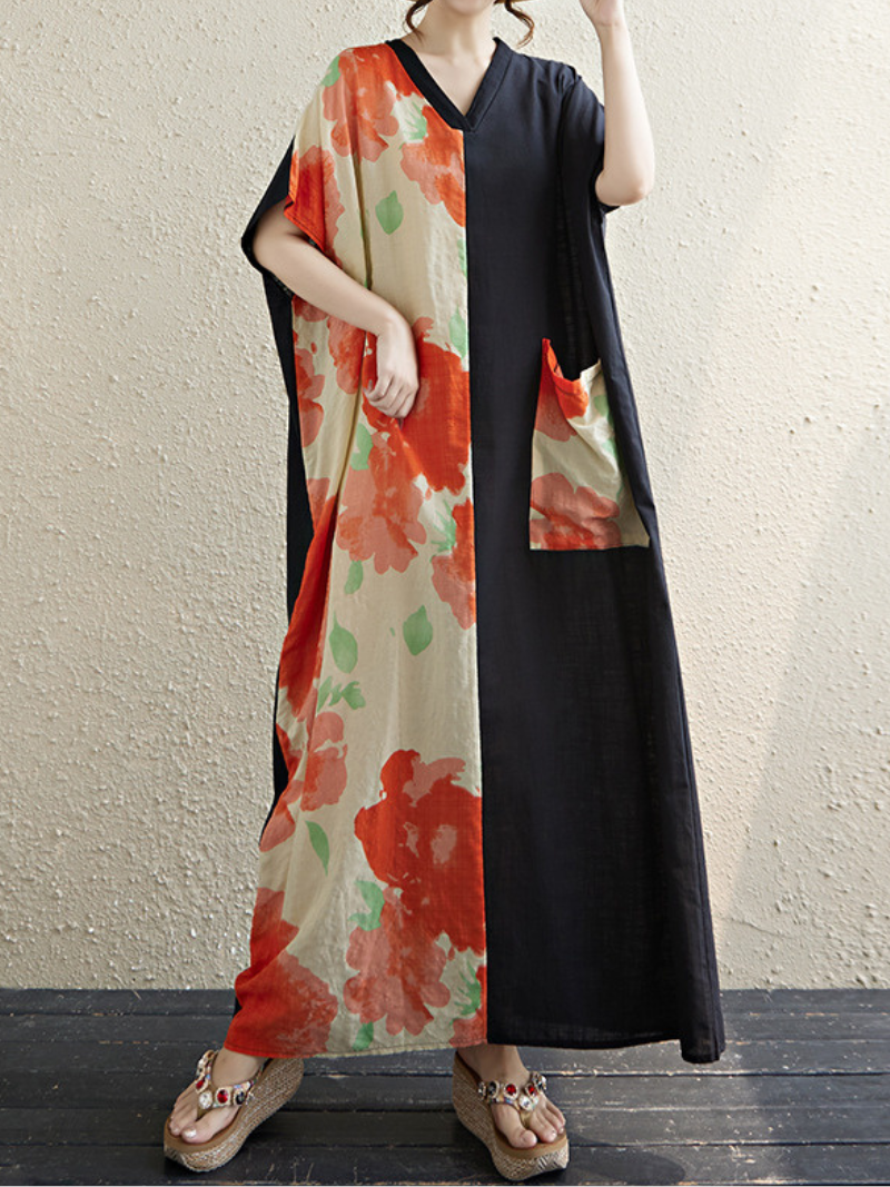 Women's Summer  Smock Style Printed Kaftan Dress.