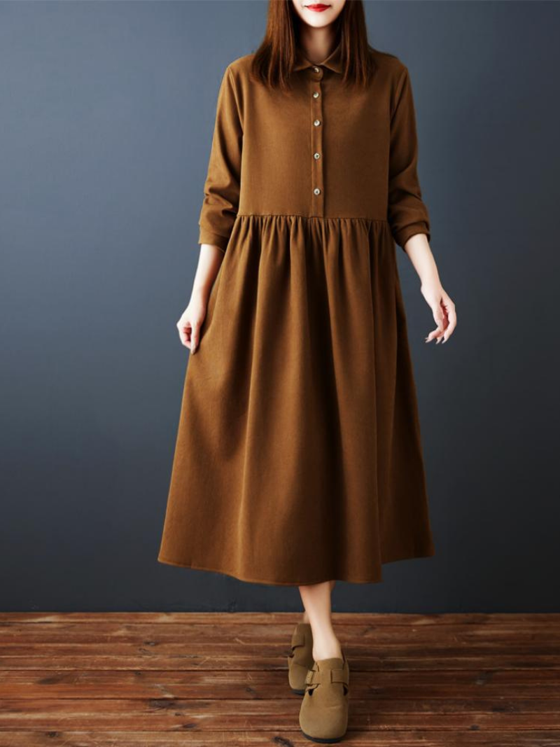 A-Line Shirt Midi Dress for Women