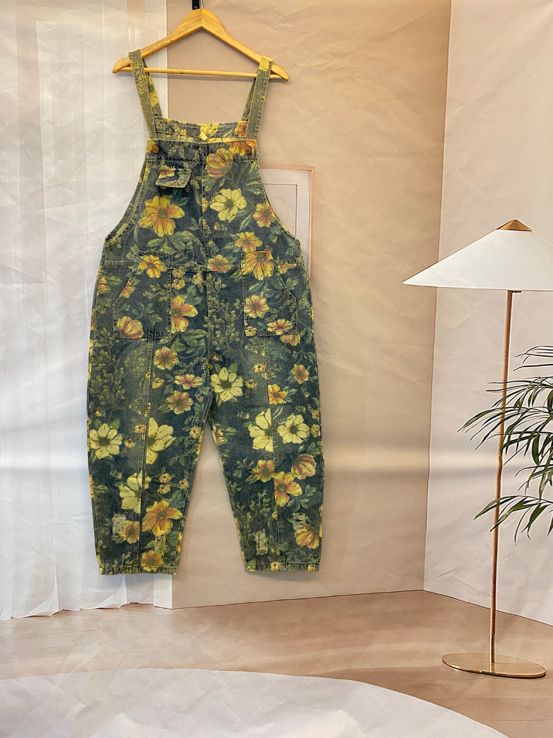 Sauter pour la joie Floral Salopets Dungaree