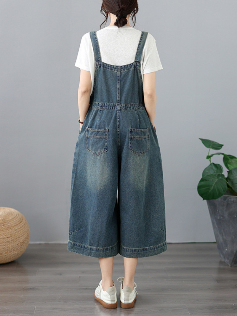 Confidence-Boosting Weekend Denim Overalls with Wide-Leg Crop and Effortless Fit
