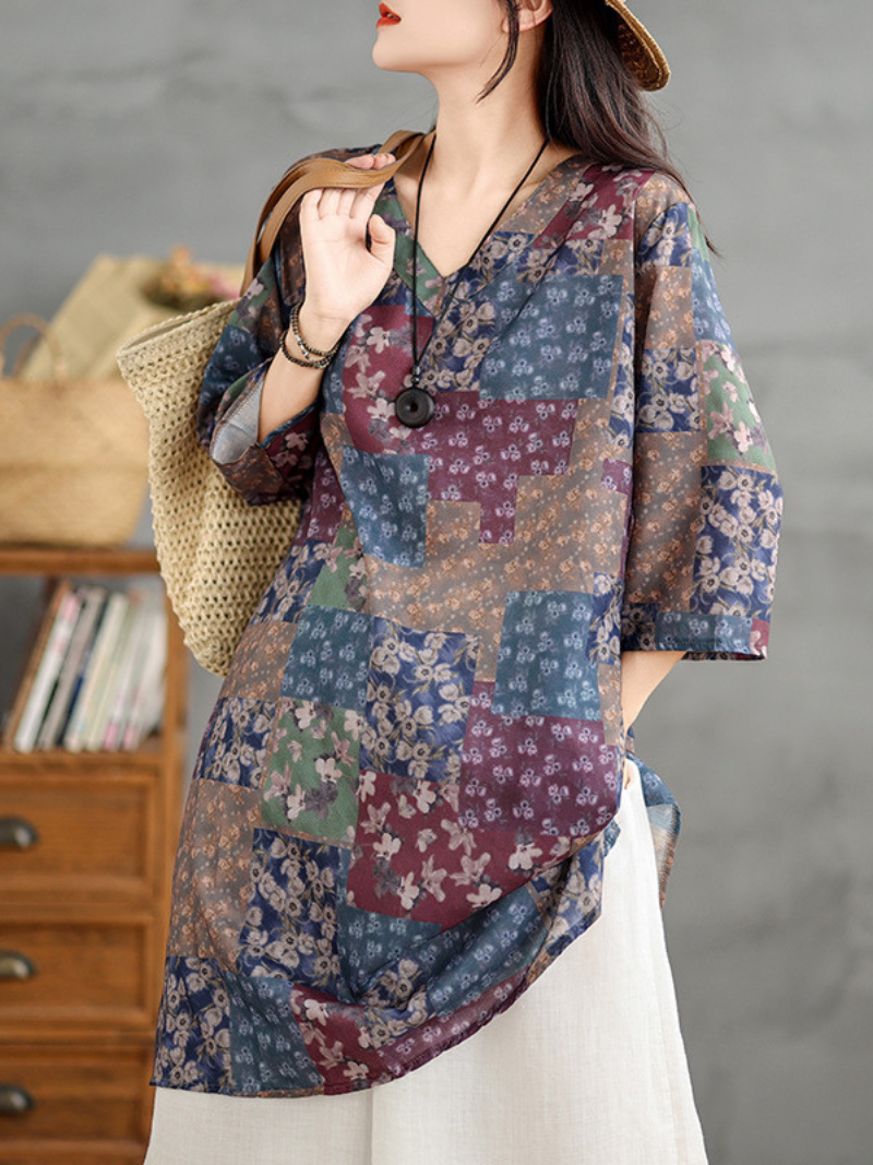 Women's Summer Casual Mid-Length Artistic Printed Tops
