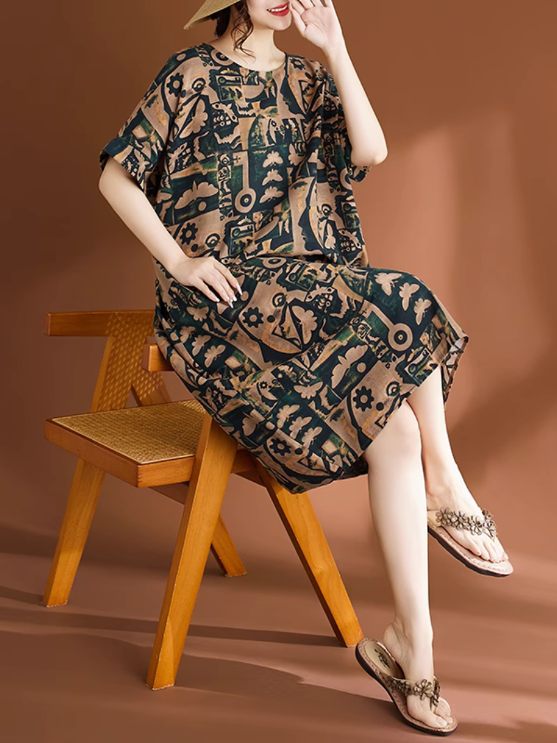 Women's Summer Printed Midi Dress