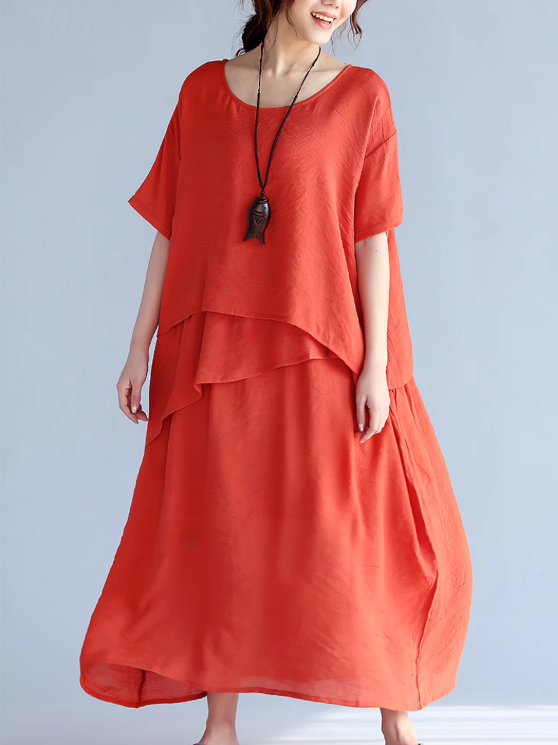 Orange lady dress