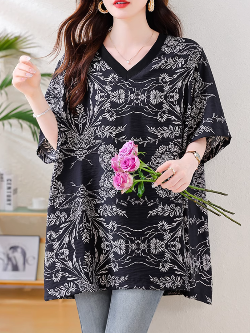 Women"s Everyday Lightweight Loose Printed T-shirt Top