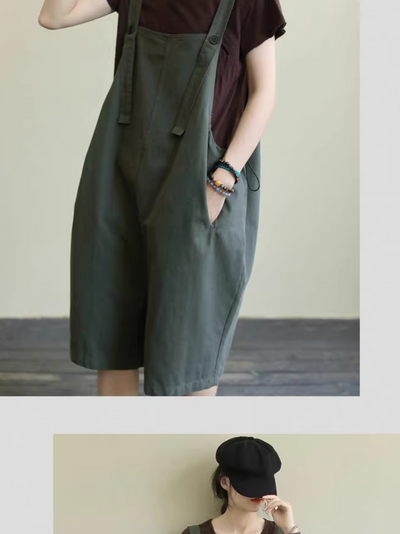 Women's Loose Casual Cool Wide Leg  Bib's Overalls Dungarees