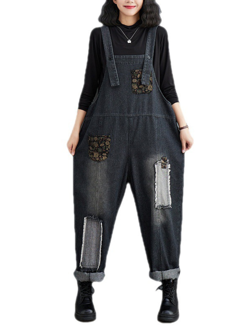 Women's Embroidery Dungarees