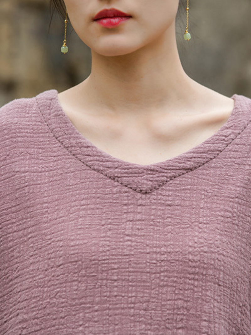  Women's Purple V-Neck Top 