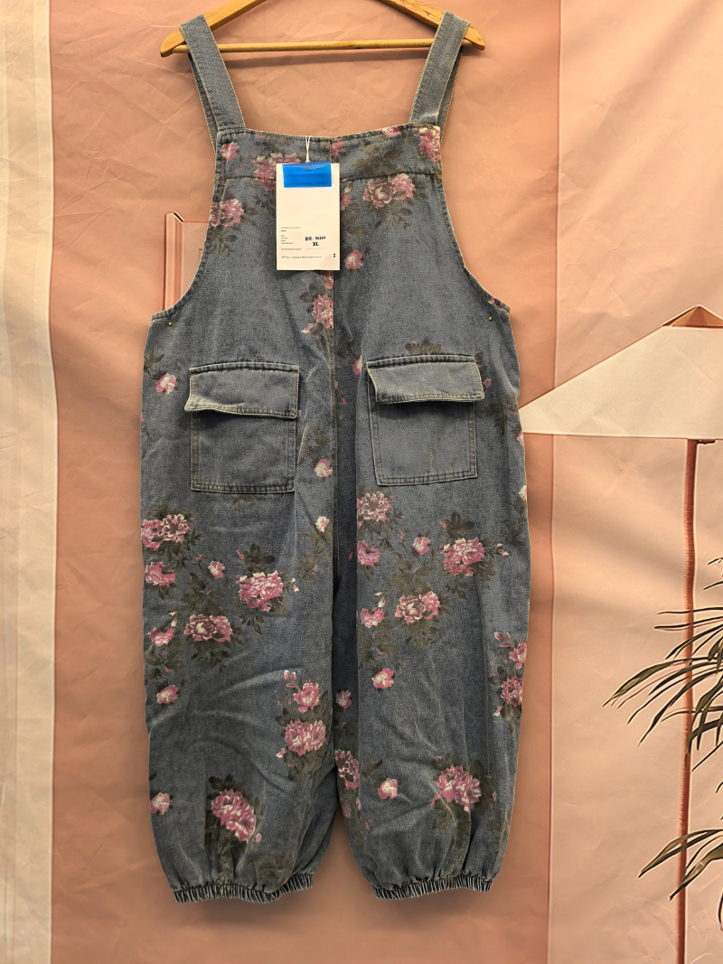 Hey Women's Denim High Taist Loose Baggy Dungaes