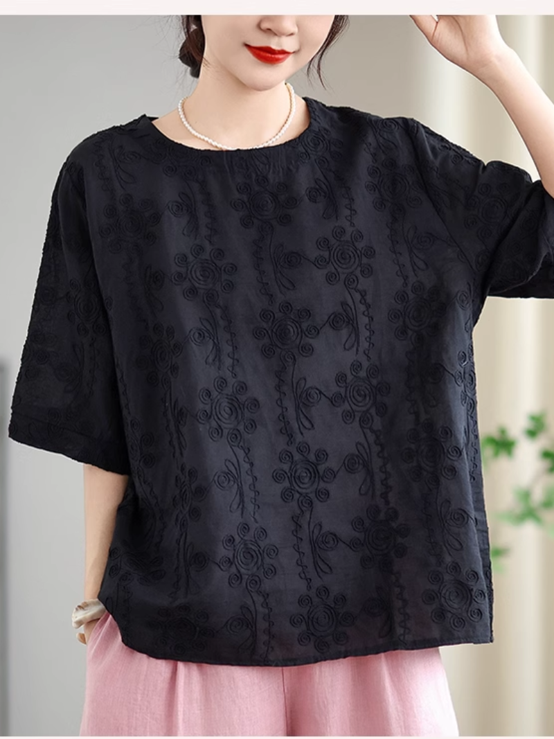 Retro style tops Black Tops Women