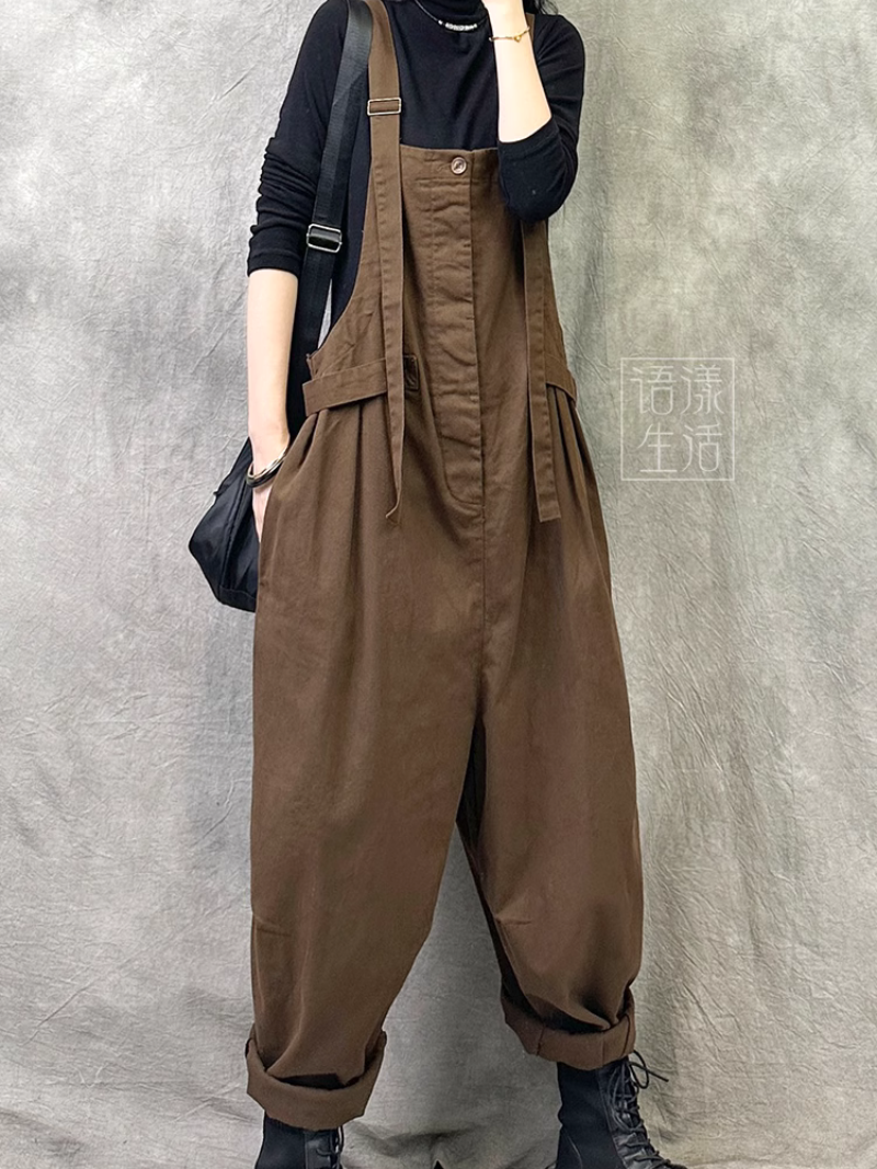 Women's Black Dungaree