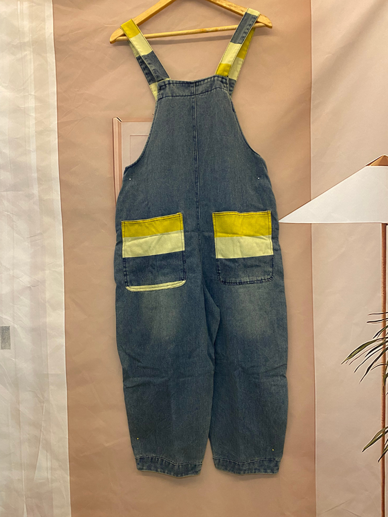 Blue denim overalls 