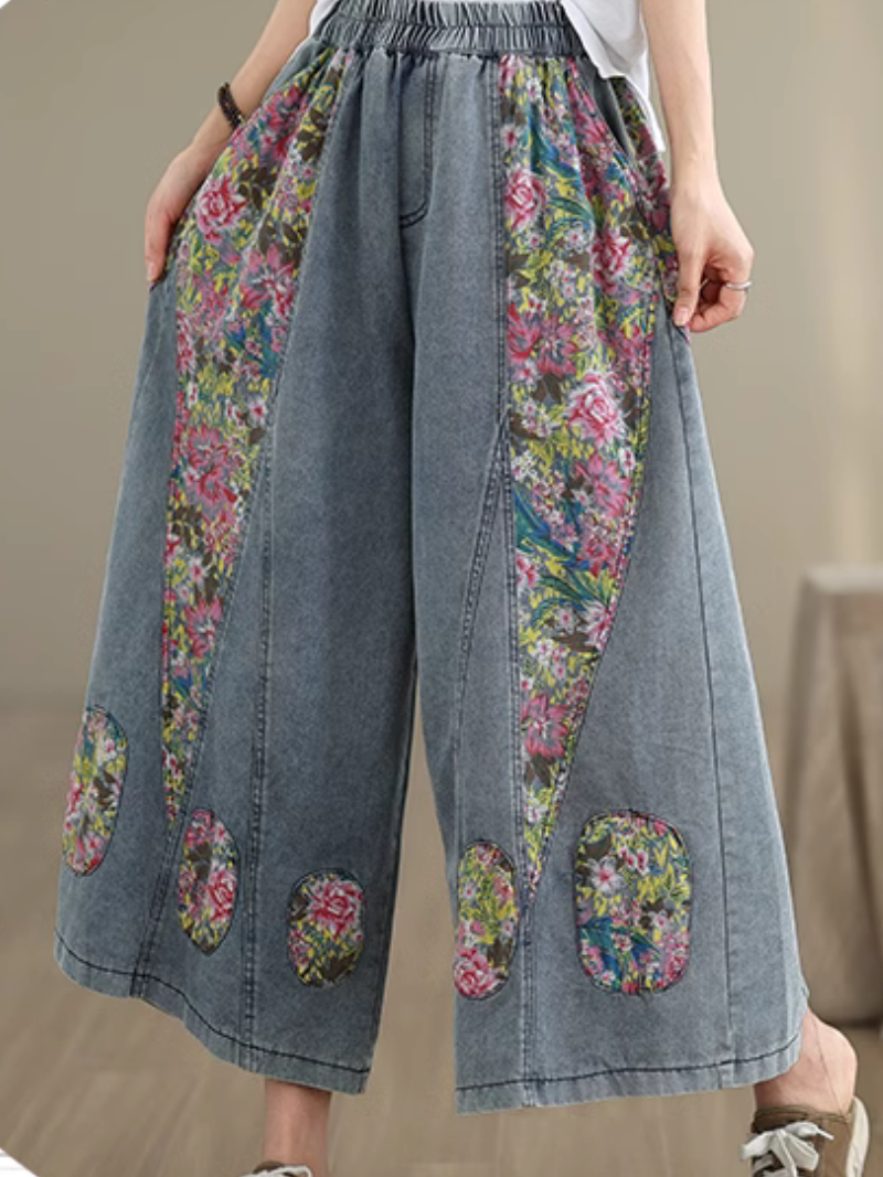 Women's Printed Jeans Bottom