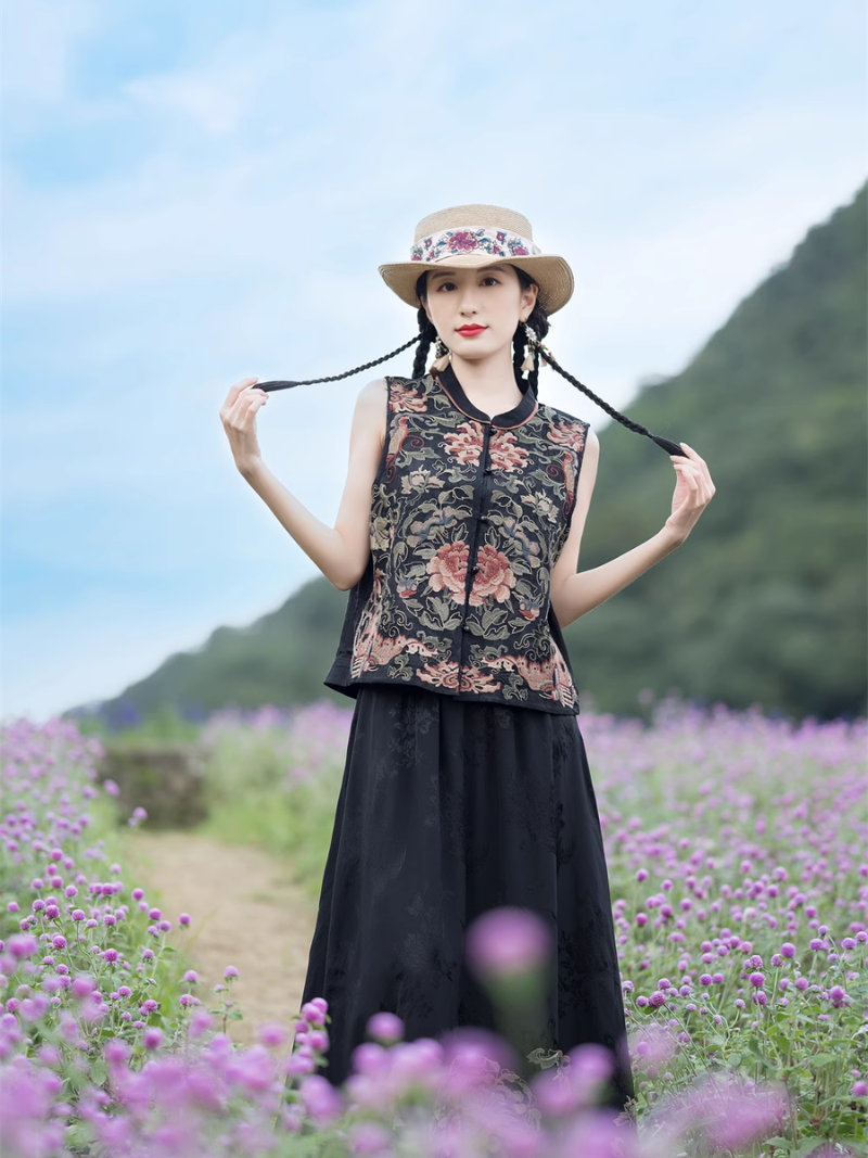 Women's Elegant Plants and Flowers Pattern Jacket