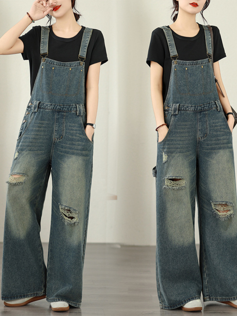 Weekend Confidence One-Piece — Relaxed Denim Overalls with Flattering Lantern Legs