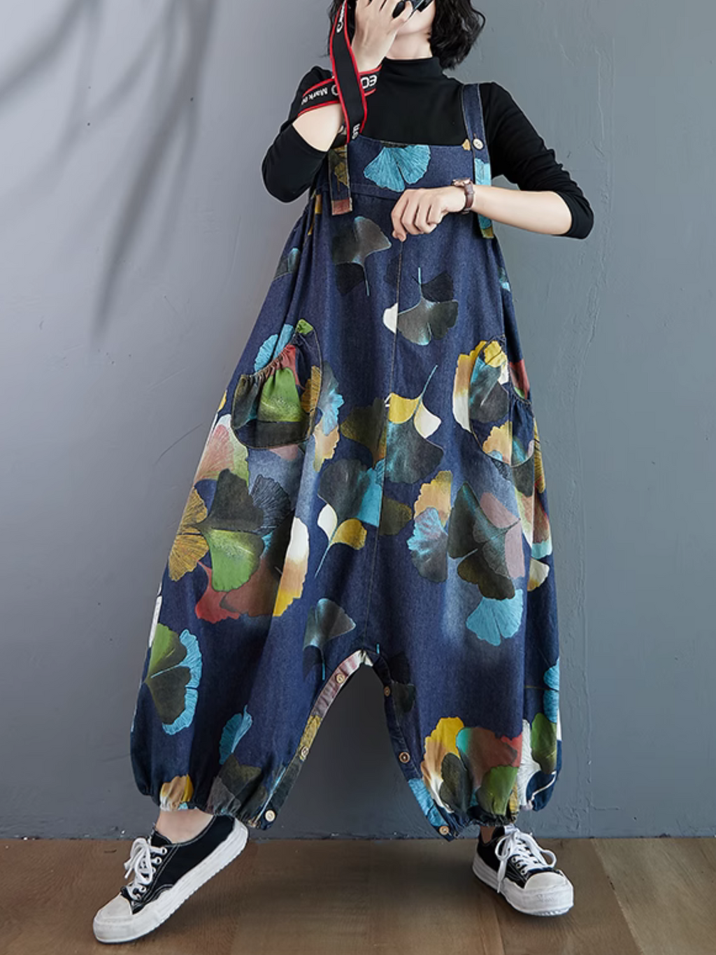 Women's Printed High waist Dungaree