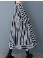 Women's Spring & Autumn Stylish Striped Casual Loose A-Line Dress
